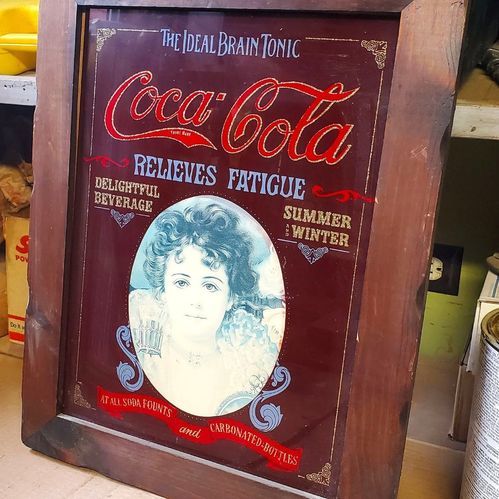 Coca-Cola Vintage Framed Advertisement.